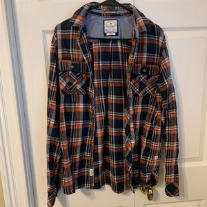 ★ comfy navy/orange flannel ★